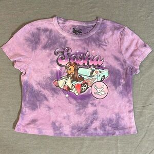 Bratz Sasha Airbrush Logo 90's y2k Purple Cropped T-Shirt size Small